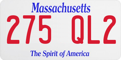 MA license plate 275QL2