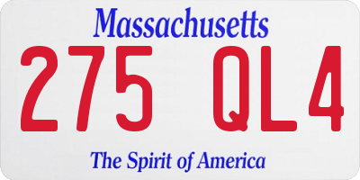 MA license plate 275QL4