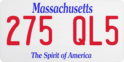 MA license plate 275QL5