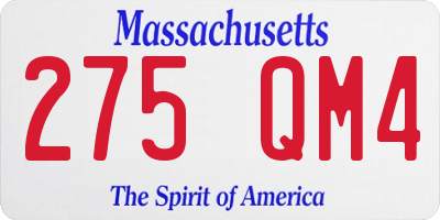 MA license plate 275QM4