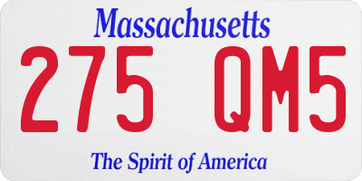 MA license plate 275QM5