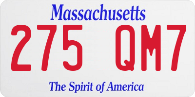MA license plate 275QM7