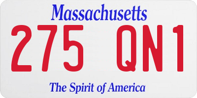 MA license plate 275QN1