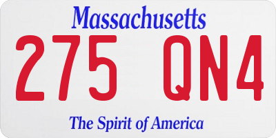 MA license plate 275QN4