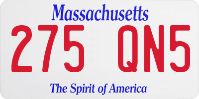 MA license plate 275QN5