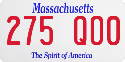 MA license plate 275QO0