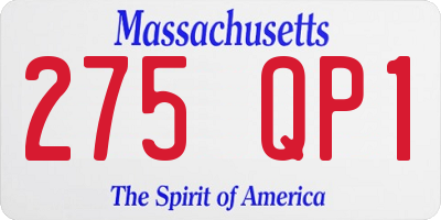 MA license plate 275QP1