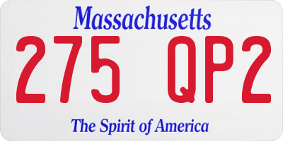 MA license plate 275QP2
