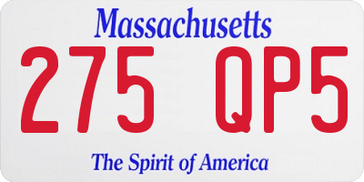 MA license plate 275QP5
