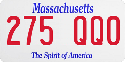 MA license plate 275QQ0