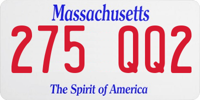 MA license plate 275QQ2