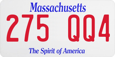 MA license plate 275QQ4