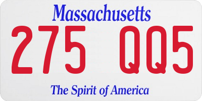 MA license plate 275QQ5