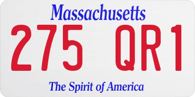 MA license plate 275QR1