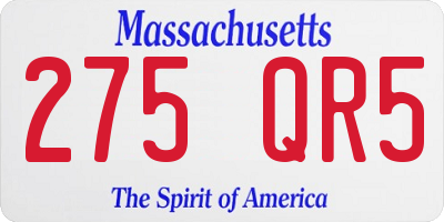 MA license plate 275QR5