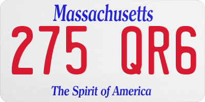 MA license plate 275QR6