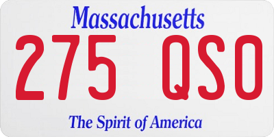 MA license plate 275QS0