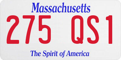 MA license plate 275QS1