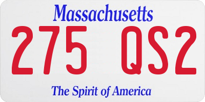 MA license plate 275QS2