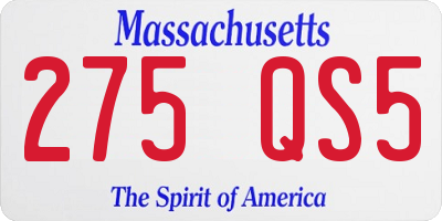MA license plate 275QS5
