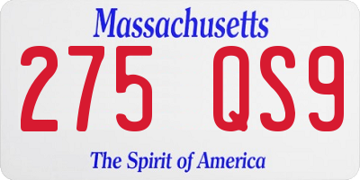 MA license plate 275QS9