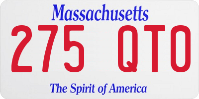 MA license plate 275QT0