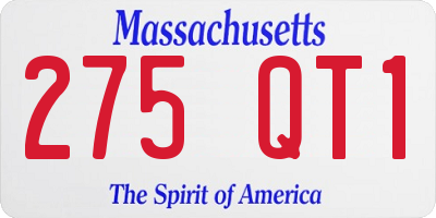 MA license plate 275QT1