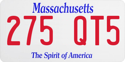 MA license plate 275QT5
