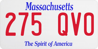 MA license plate 275QV0