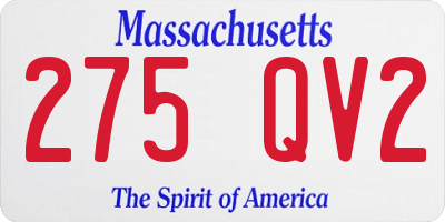 MA license plate 275QV2