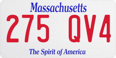 MA license plate 275QV4