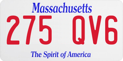 MA license plate 275QV6