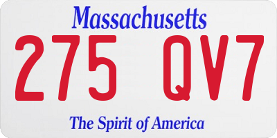 MA license plate 275QV7