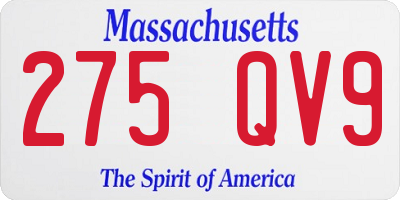 MA license plate 275QV9