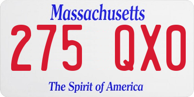 MA license plate 275QX0