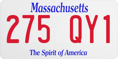 MA license plate 275QY1
