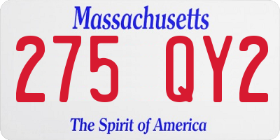 MA license plate 275QY2