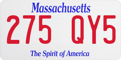 MA license plate 275QY5