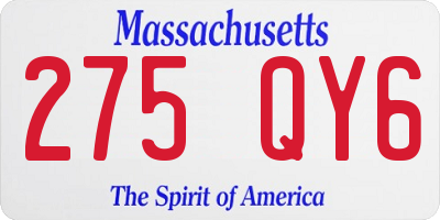 MA license plate 275QY6