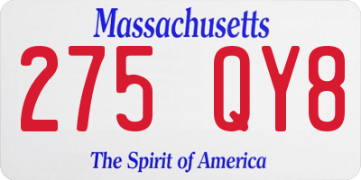 MA license plate 275QY8