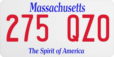 MA license plate 275QZ0
