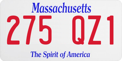 MA license plate 275QZ1