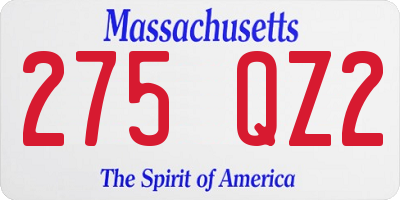 MA license plate 275QZ2