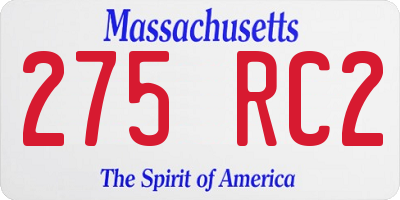 MA license plate 275RC2
