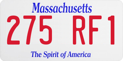 MA license plate 275RF1