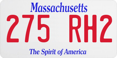 MA license plate 275RH2