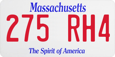 MA license plate 275RH4