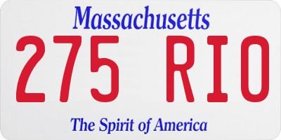 MA license plate 275RI0
