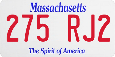 MA license plate 275RJ2