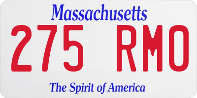 MA license plate 275RM0